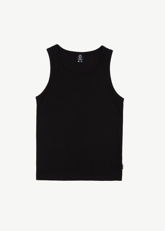 AFENDS Mens Paramount - Rib Singlet - Black