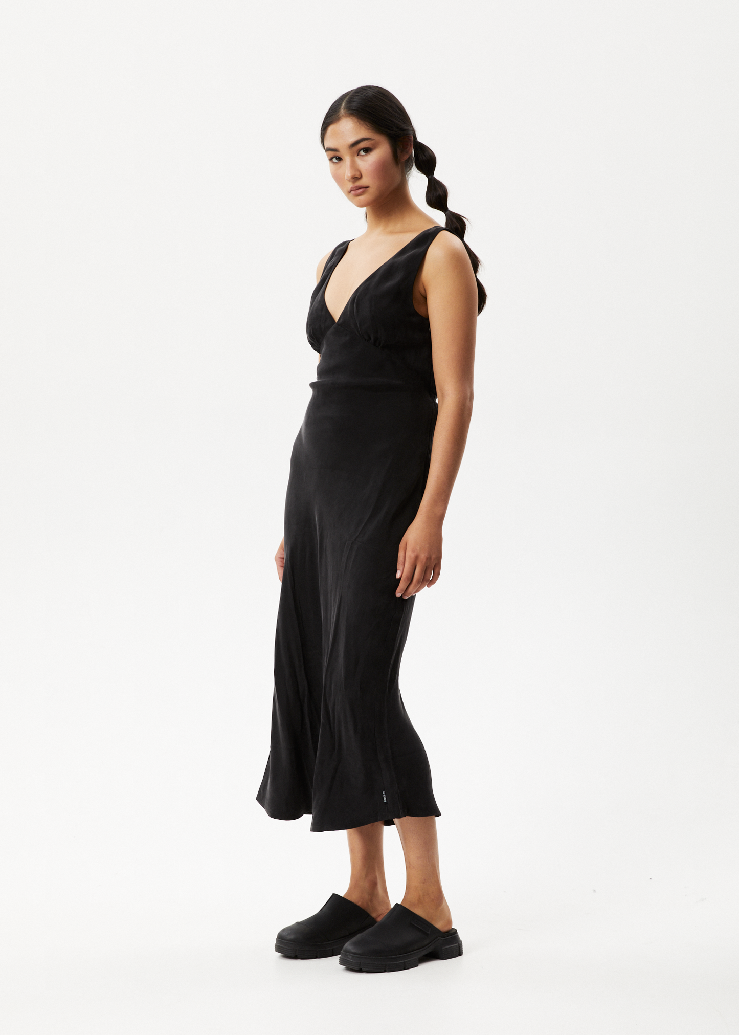 AFENDS Womens Gemma - Cupro Maxi Dress - Black