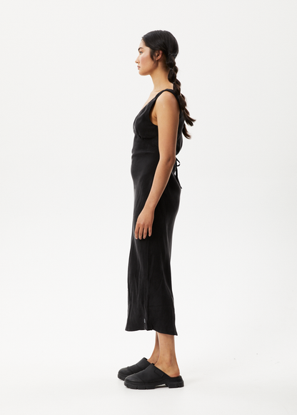 AFENDS Womens Gemma - Cupro Maxi Dress - Black
