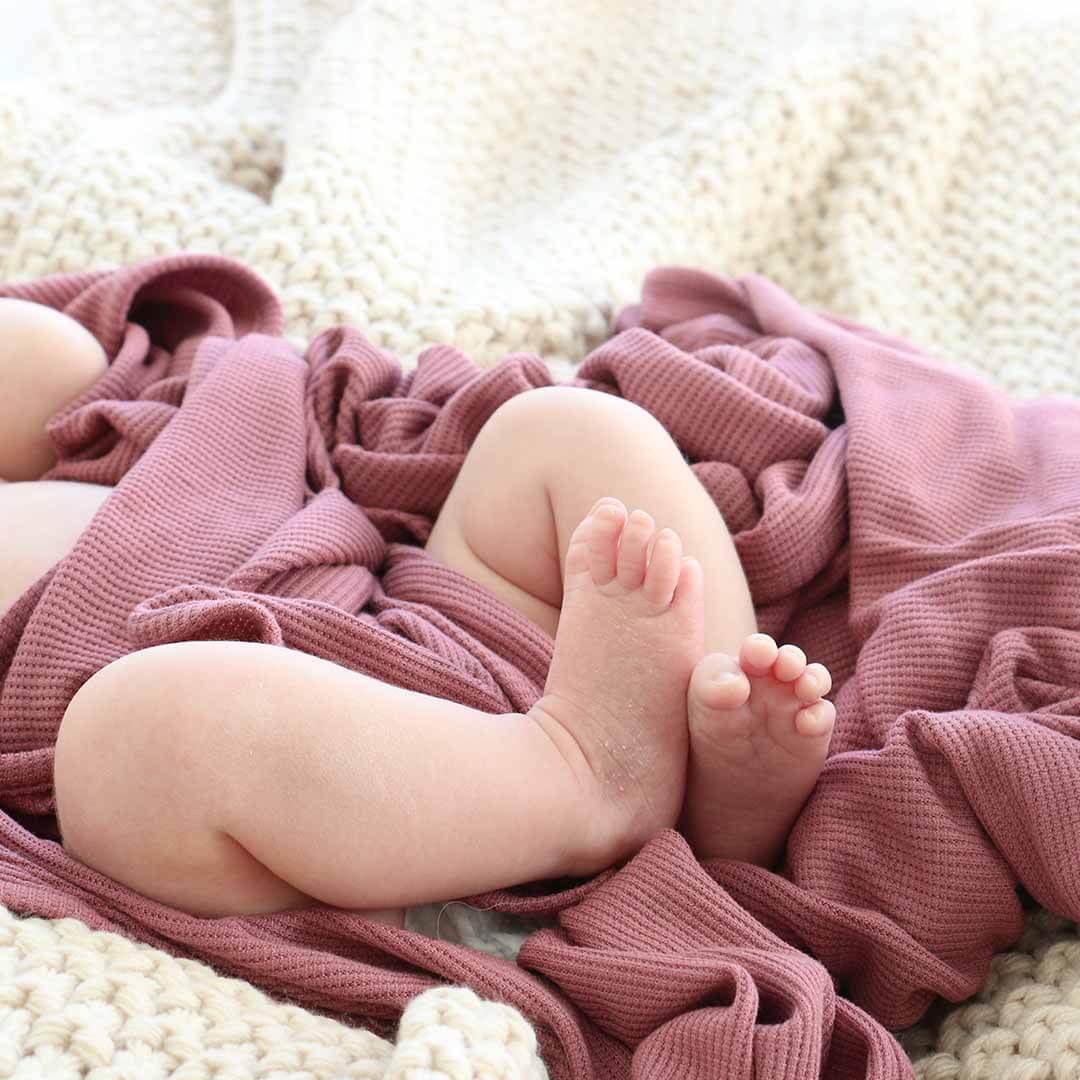 Boysenberry Bamboo Waffle Oversized Swaddle Blanket