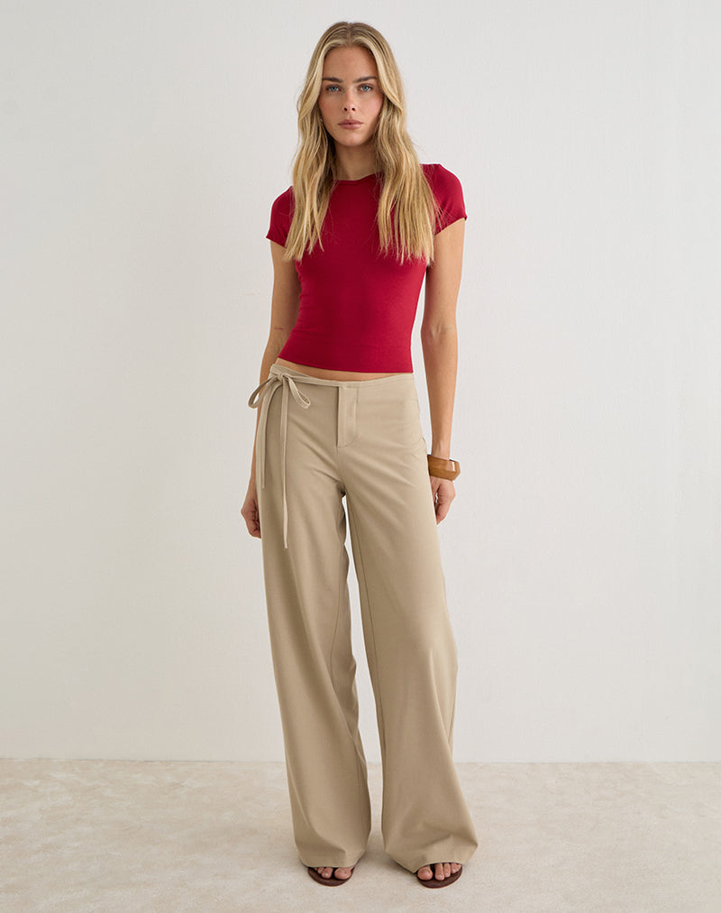 Diomira Trouser in Beige with Tie