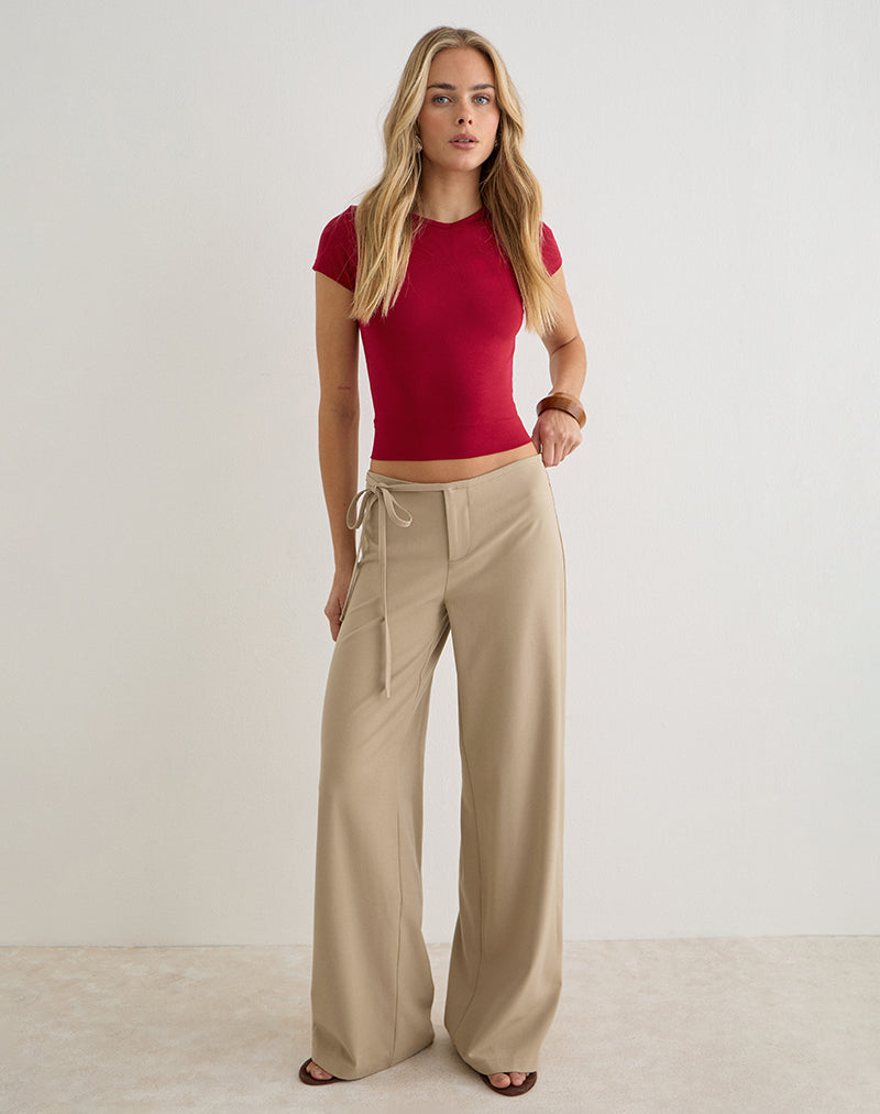 Diomira Trouser in Beige with Tie