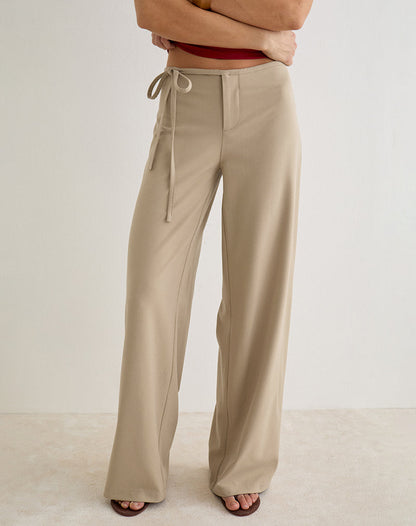 Diomira Trouser in Beige with Tie