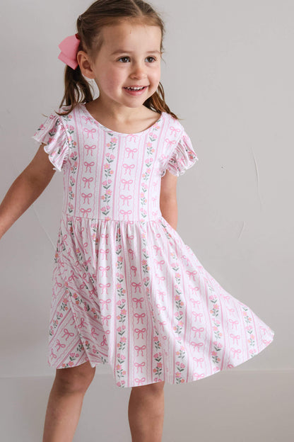 Girls' Ruffle Twirl Dress | Coquette Garden