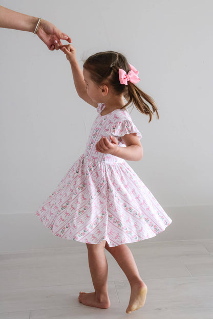 Girls' Ruffle Twirl Dress | Coquette Garden