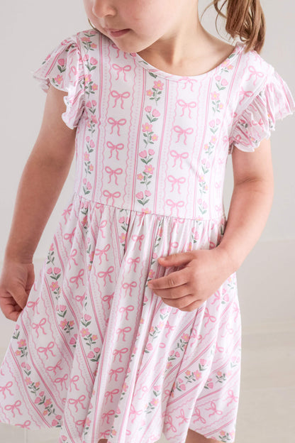 Girls' Ruffle Twirl Dress | Coquette Garden