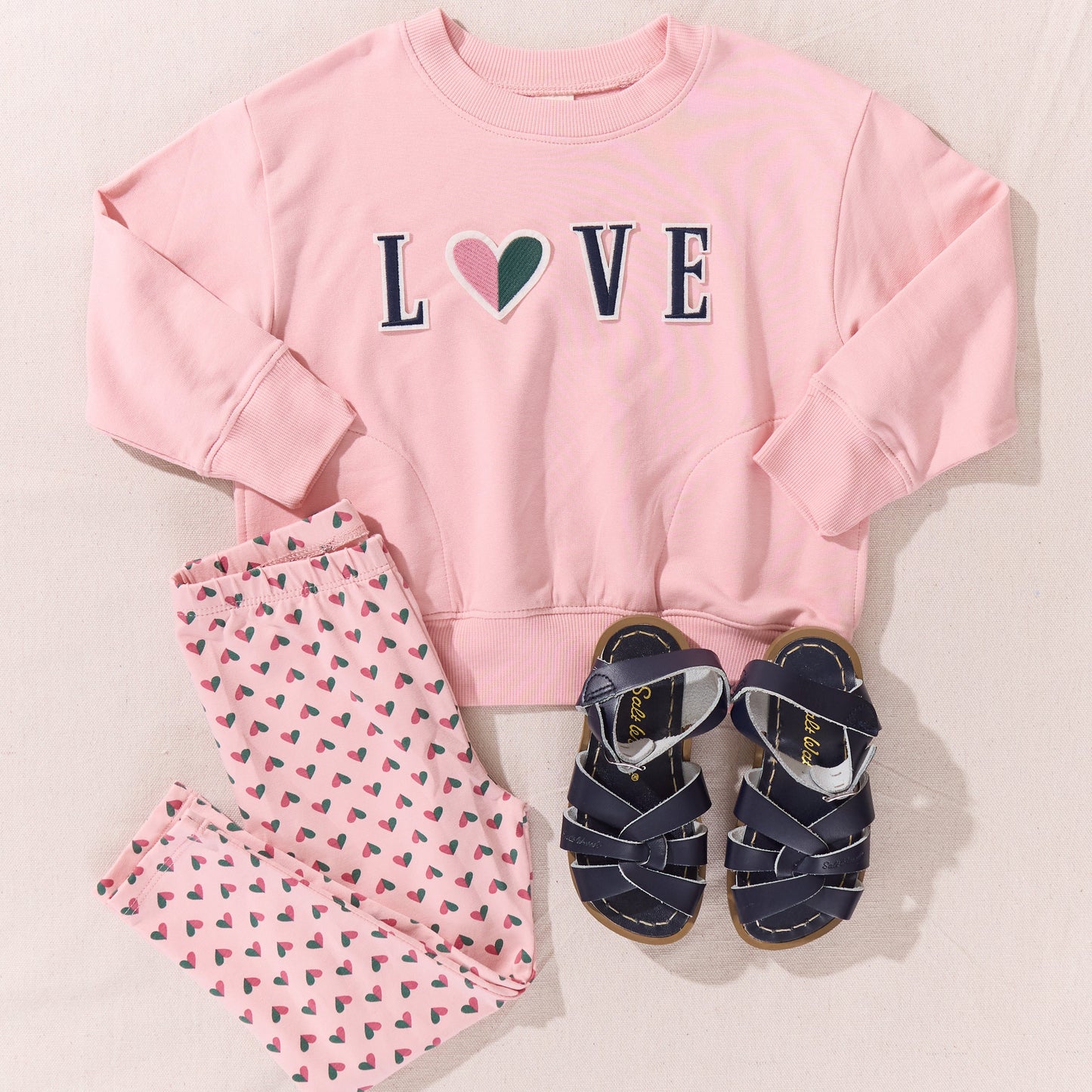Cartwheel Legging - Pink Mini Half Hearts