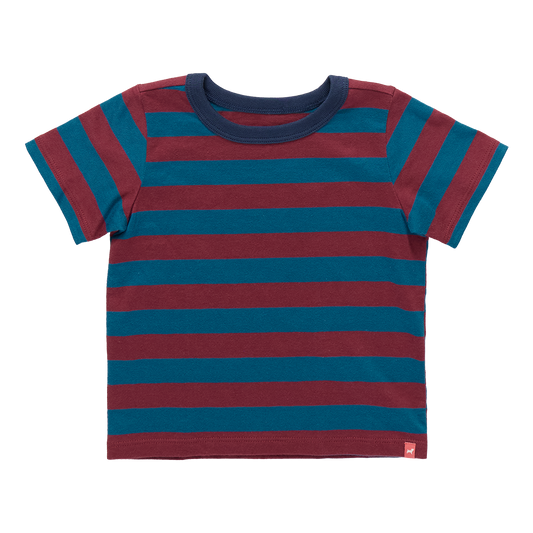 Adventure T-Shirt - Teal and Burgundy Stripe