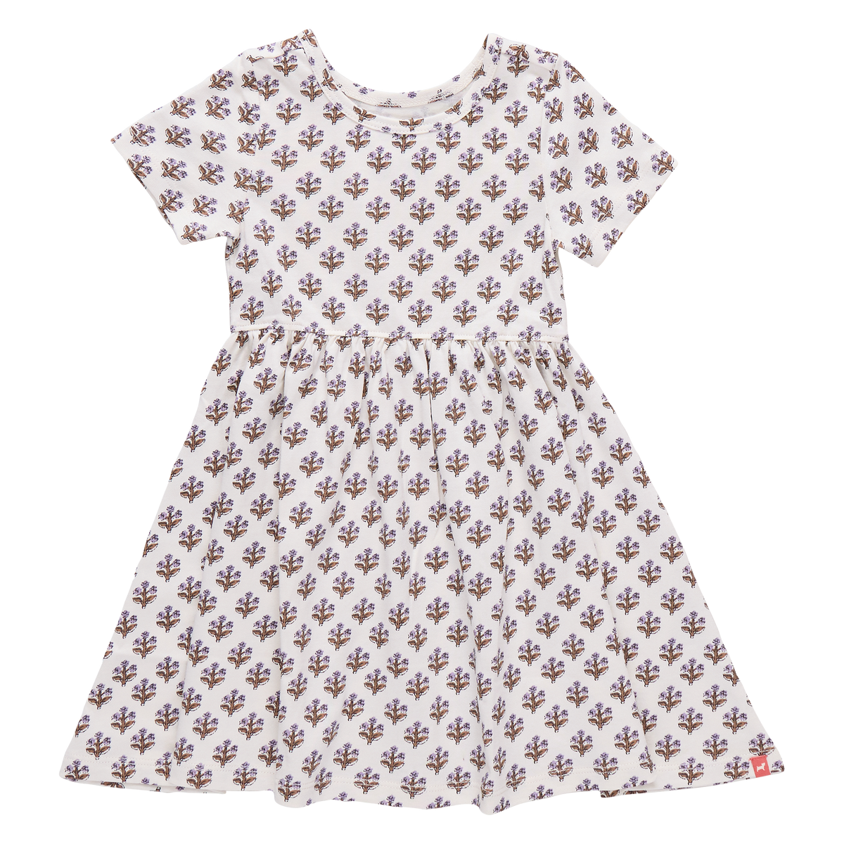 Sunny Dress - Mini Lavender Block Floral