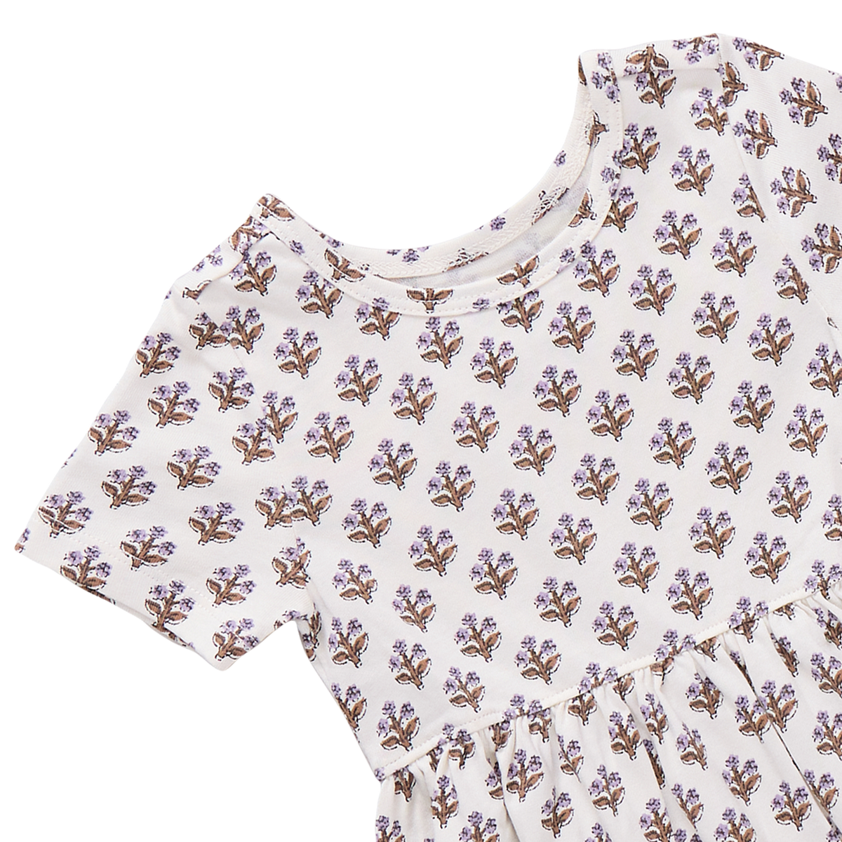 Sunny Dress - Mini Lavender Block Floral
