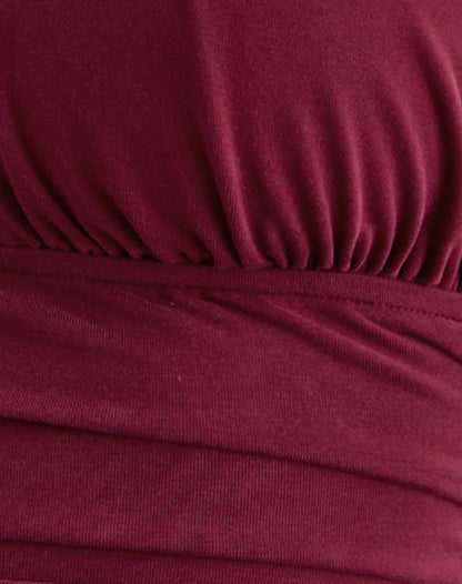 Cosimo Halterneck Top in Cupro Dark Red