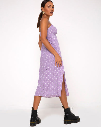 Cypress Midi Dress in Daisy Field Lavender