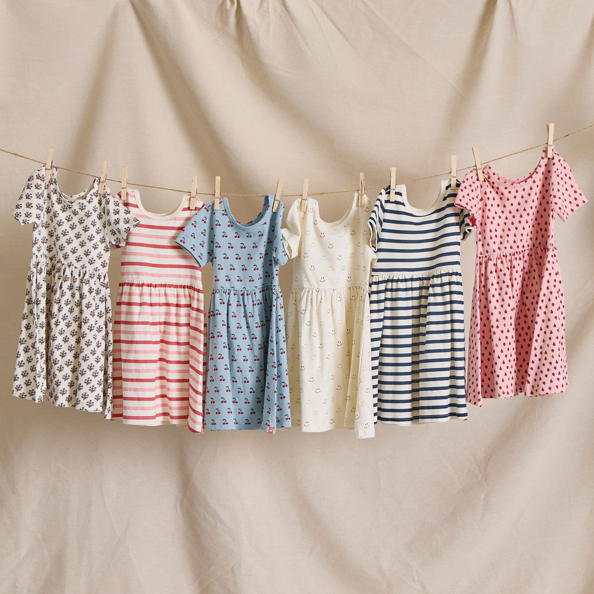 Sunny Dress - Pink and Red Stripe