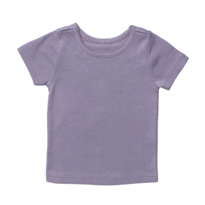 Short Sleeve Seesaw Rib T-Shirt - Purple