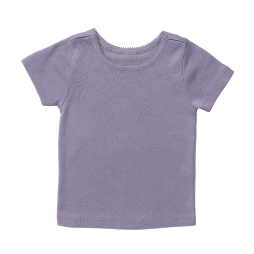 Short Sleeve Seesaw Rib T-Shirt - Purple