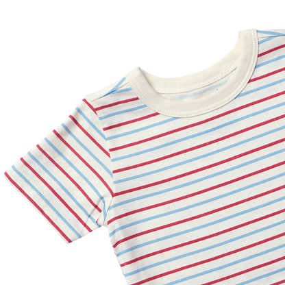 Adventure T-Shirt - Red and Blue Mini Stripe