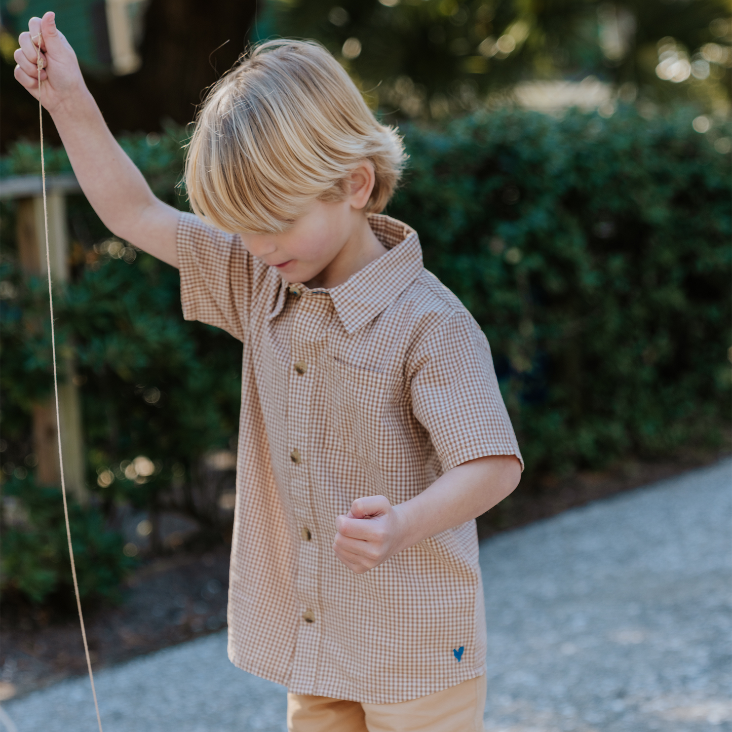 Boys Jack Shirt - Cocoa Gingham