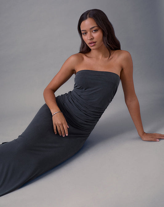 Darmi Maxi Dress in Cupro Granite