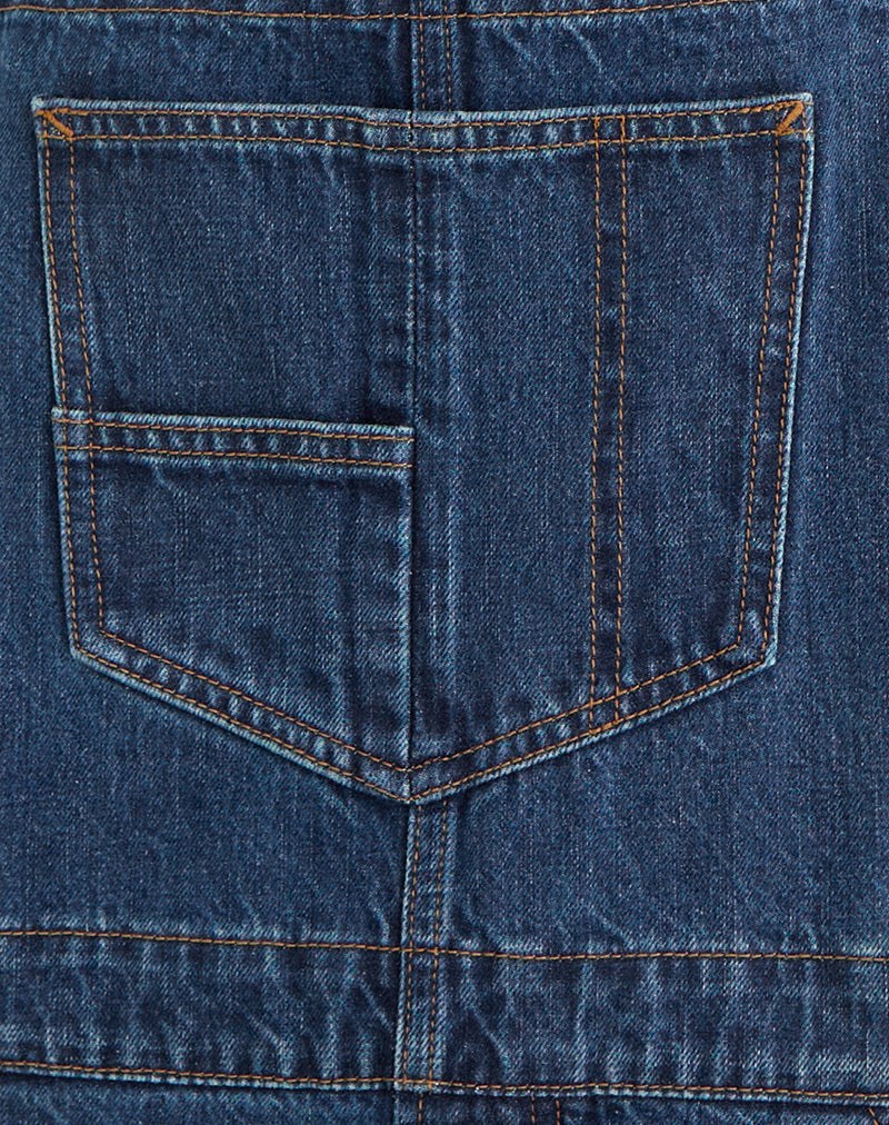 Denim Dungaree in Mid Blue Tint