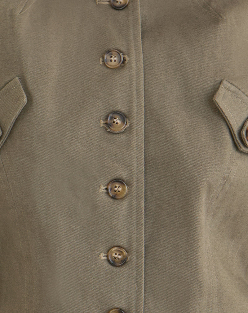 Diranda Military Jacket in Twill Khaki