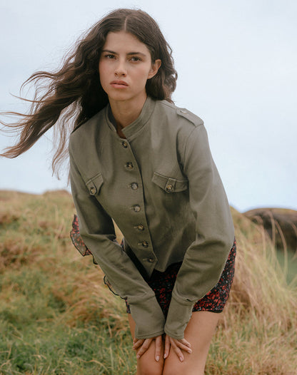Diranda Military Jacket in Twill Khaki
