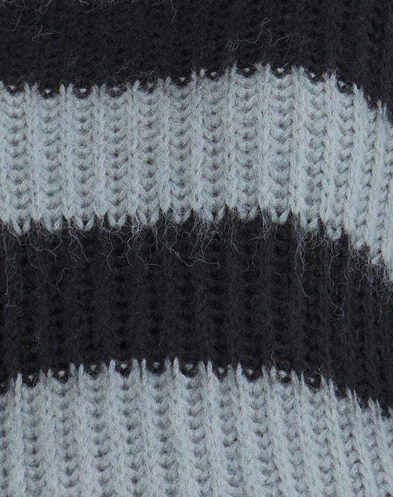 Daren Jumper in Grey and Charcoal Stripes