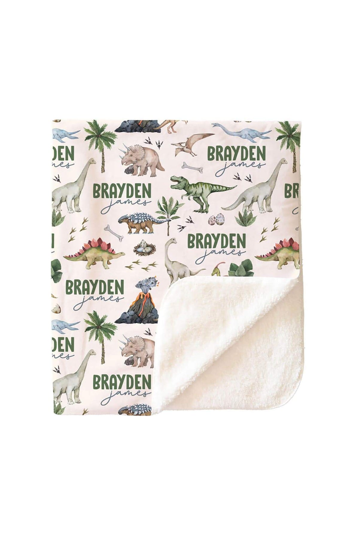 Dino Tracks Personalized Kids Blanket