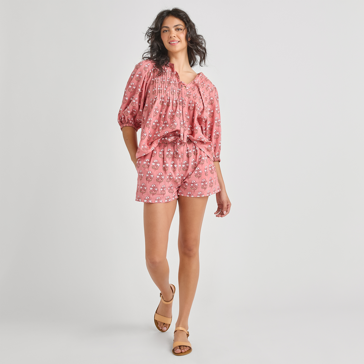 Womens Indira Top - Pink Strawflower
