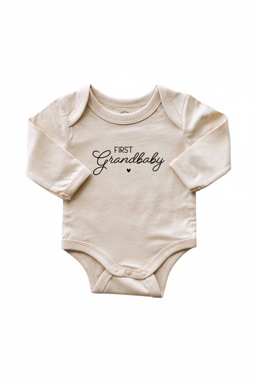 First Grandbaby Long Sleeve Graphic Bodysuit | Natural
