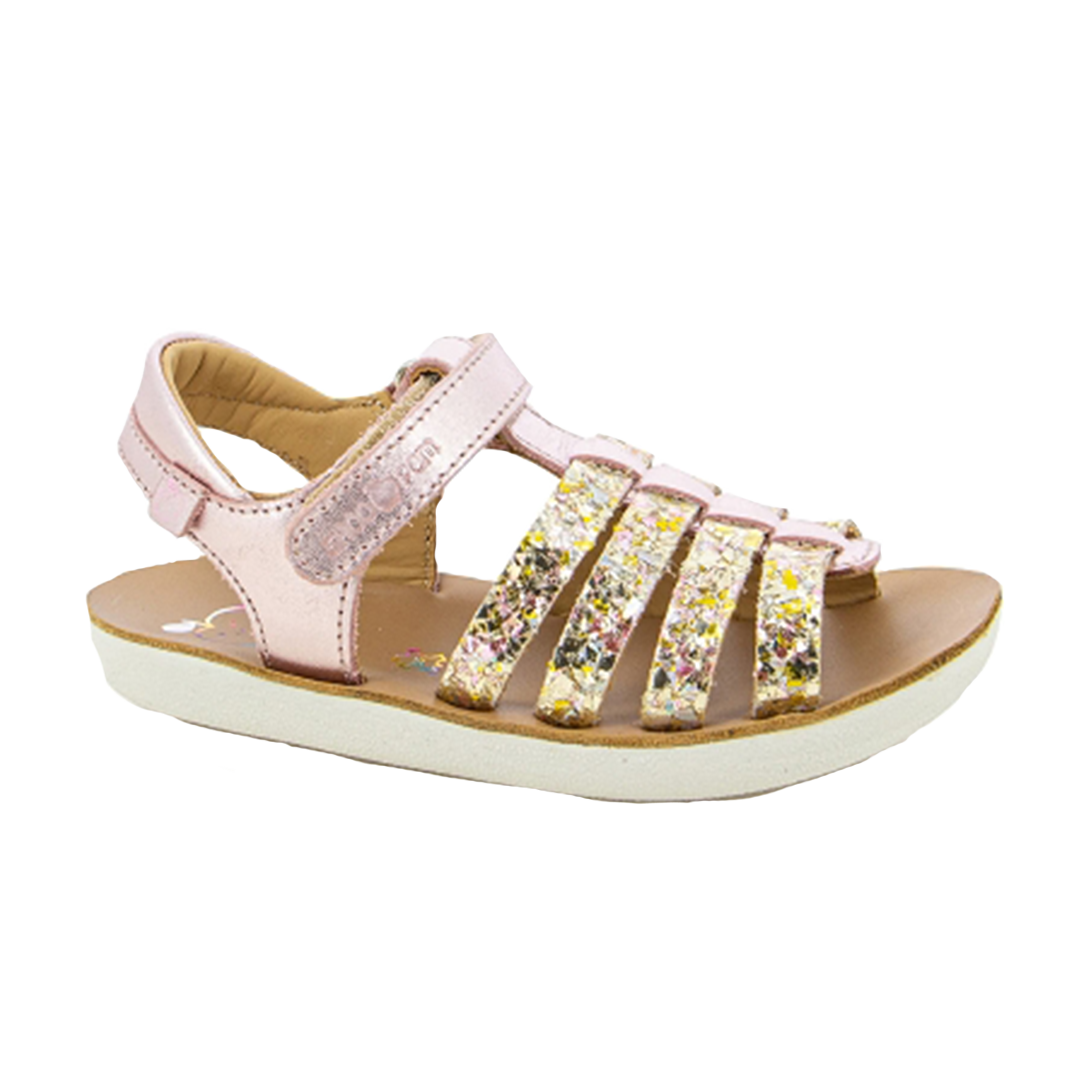 Goa Velcro Sandal - Gold/Pink