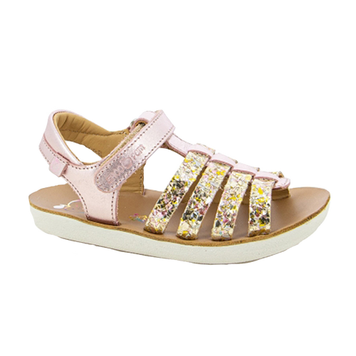 Goa Velcro Sandal - Gold/Pink