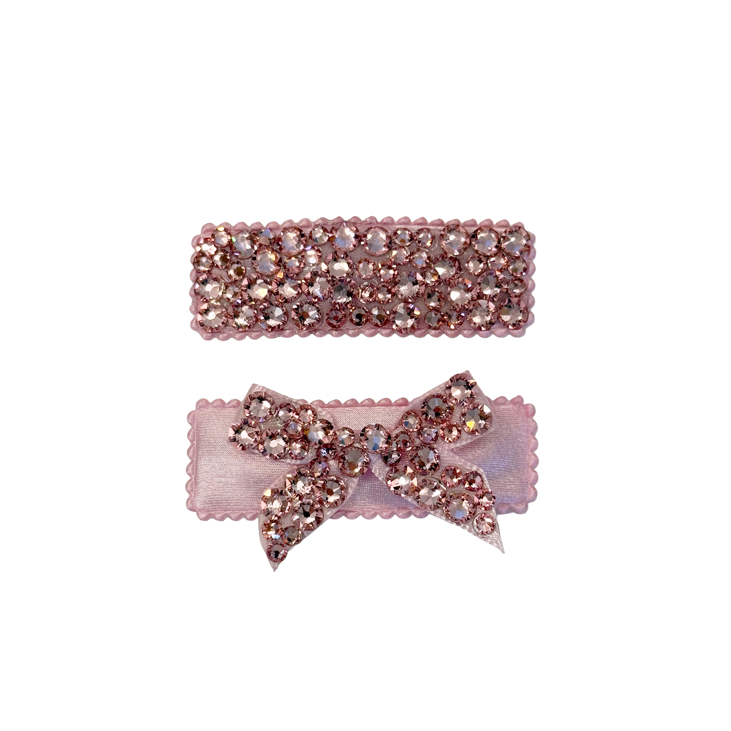 2 Pack Clip Set: Snap Clip and Bow - Light Pink