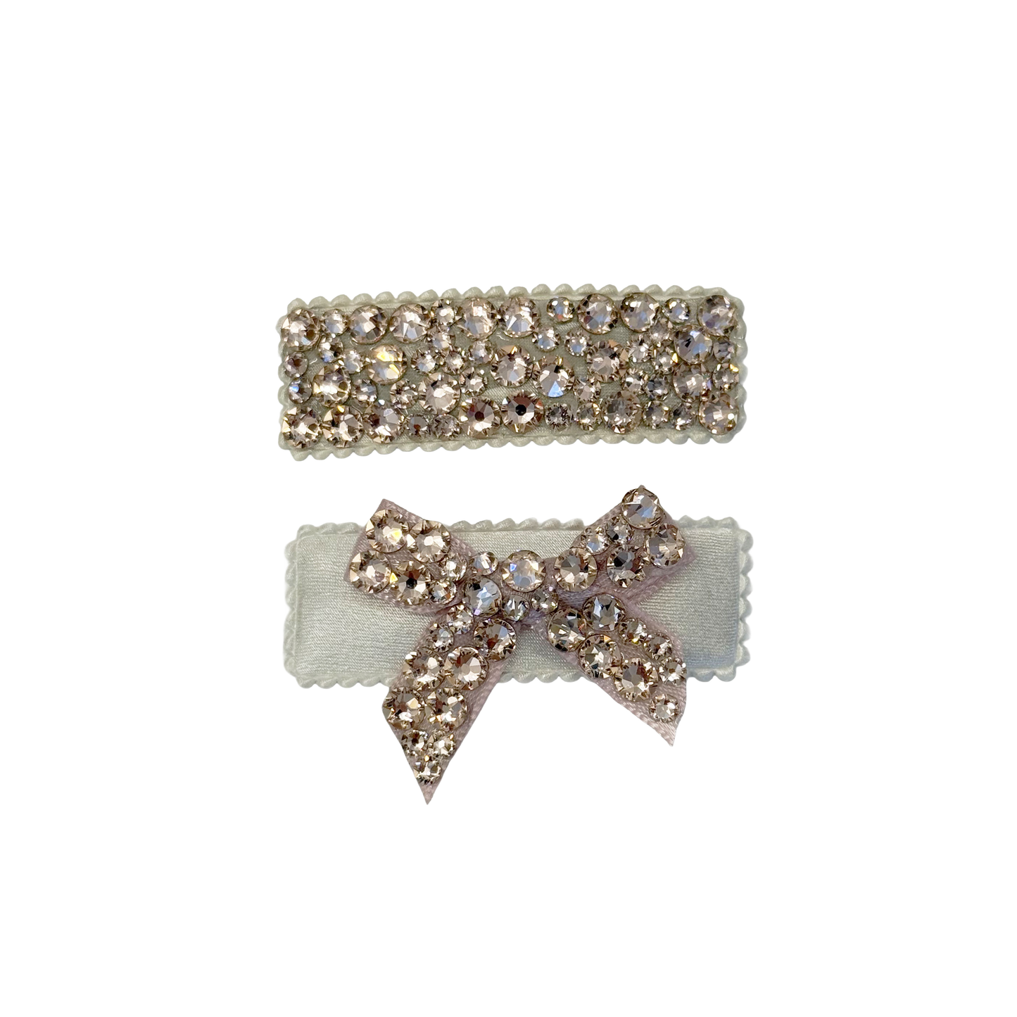 2 Pack Clip Set: Snap Clip and Bow - Silk