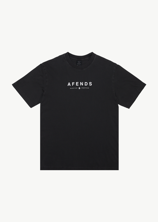 AFENDS Mens Thrown Out - Retro Tee - Black / White