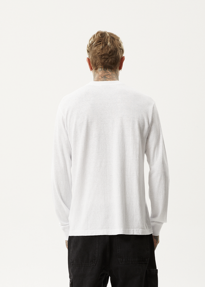 AFENDS Mens Essential - Long Sleeve Tee - White
