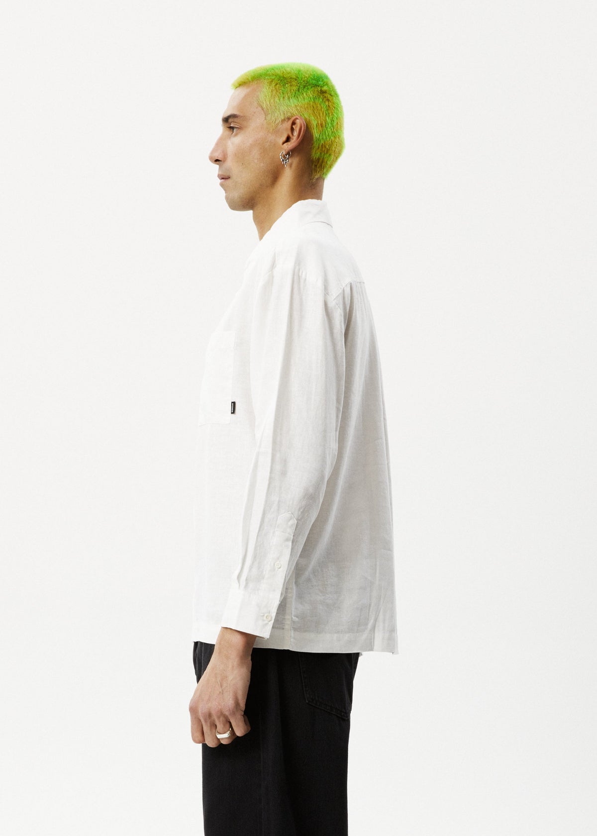 AFENDS Mens Everyday - Long Sleeve Shirt - White
