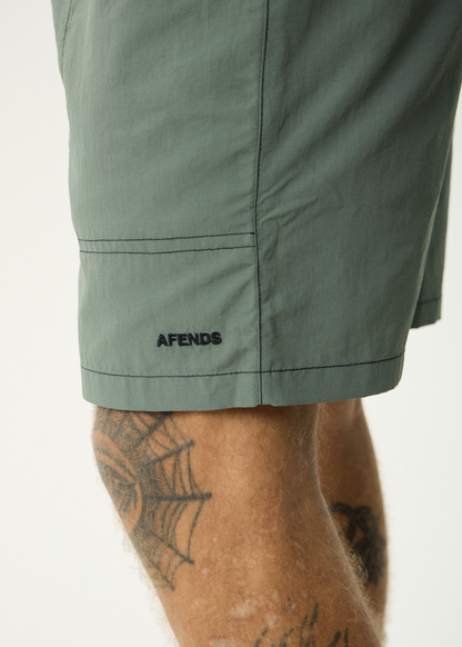 AFENDS Mens Baywatch - Swim Short 18" - Sycamore