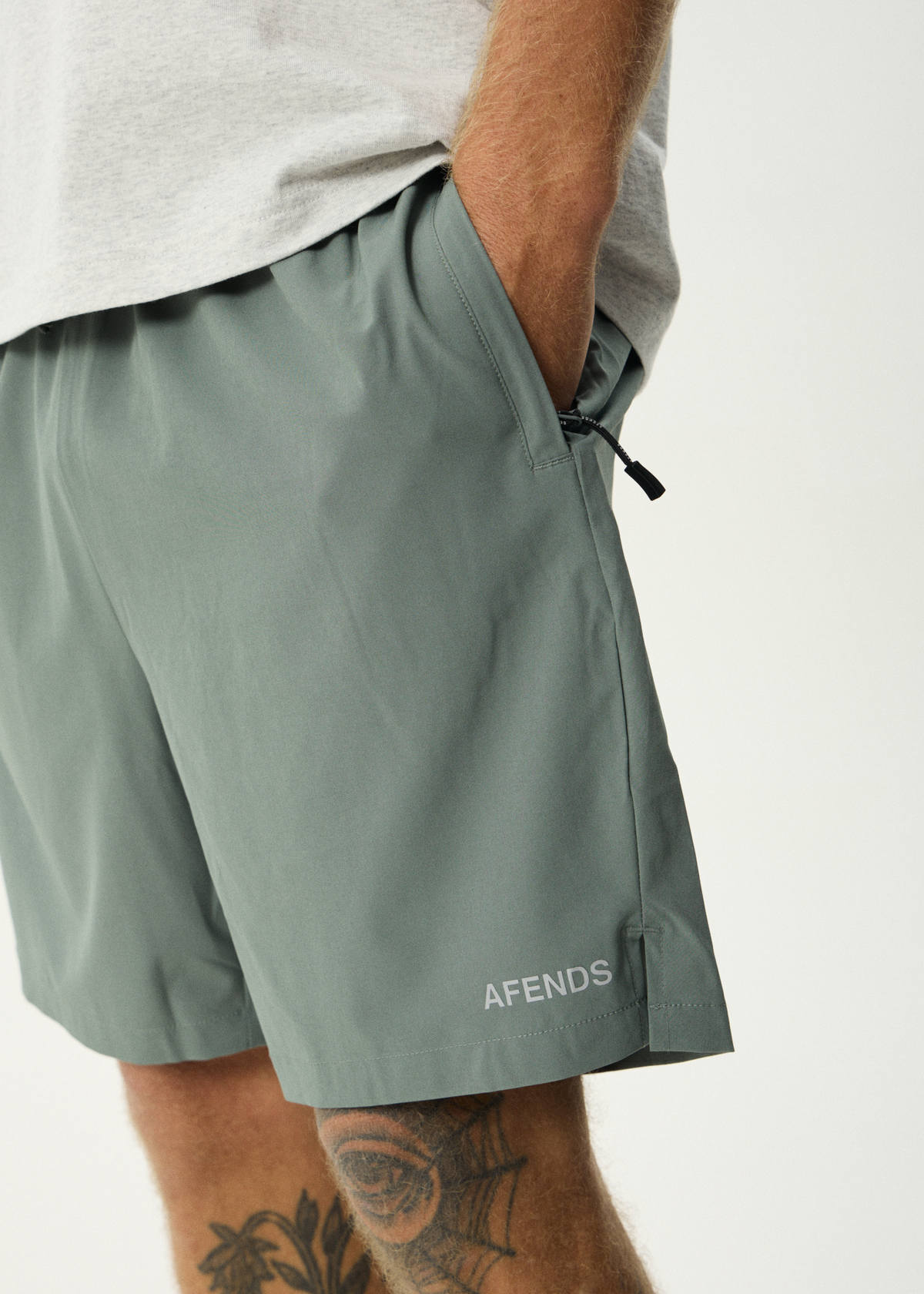 AFENDS Mens Kettle-Ish - Performance Short 18" - Sycamore