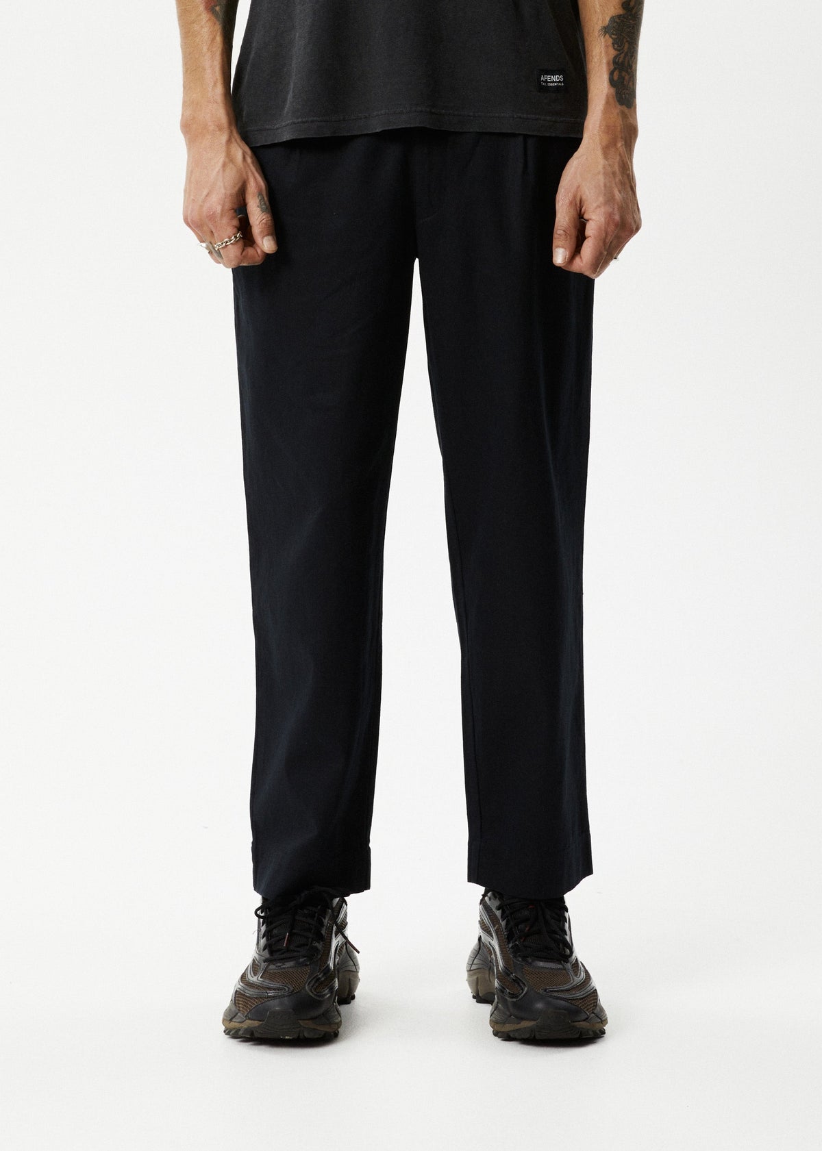 AFENDS Mens Mixed Business - Suit Pant - Black