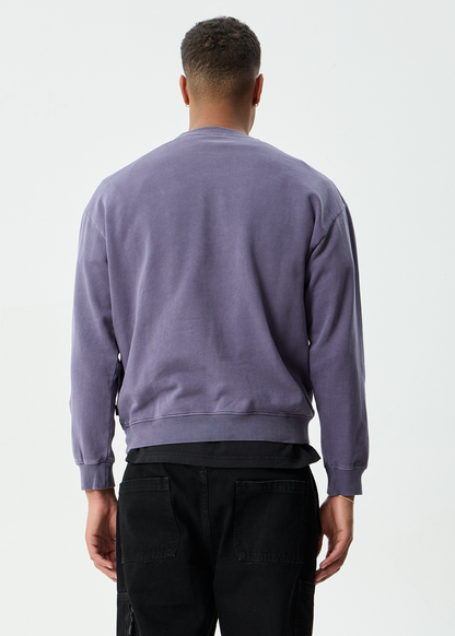 AFENDS Mens Genesis - Crew Neck - Vintage Aubergine