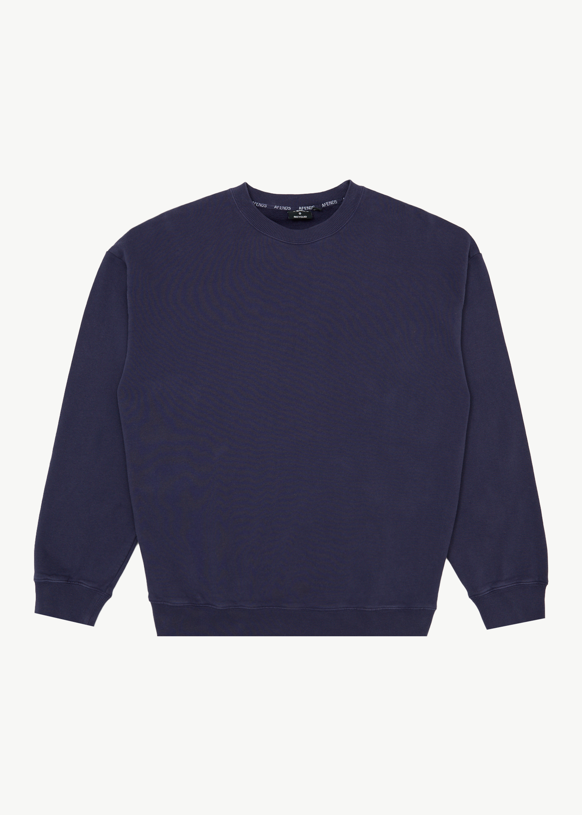 AFENDS Mens Genesis - Boxy Long Sleeve Tee - Washed Deep Sea