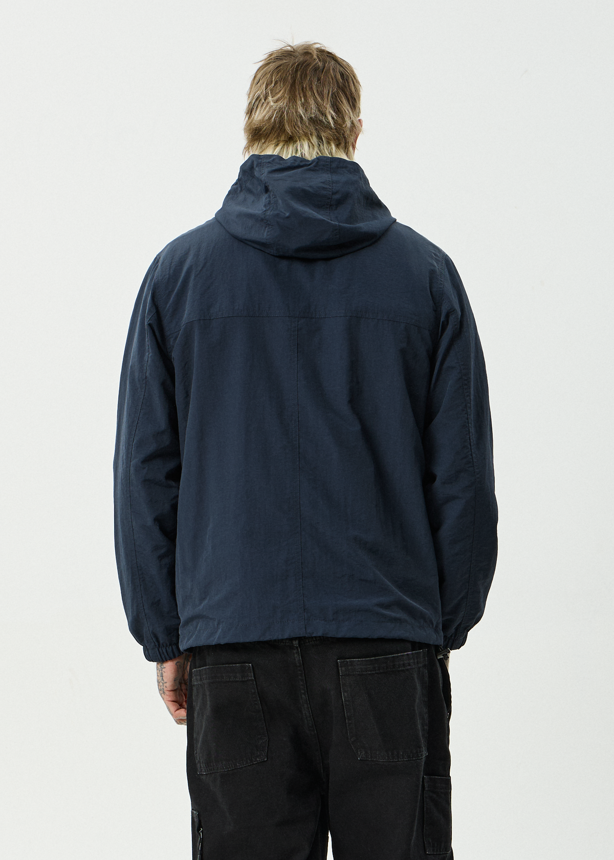 AFENDS Mens System - Water Resistant Spray Anorak Jacket - Deep Sea