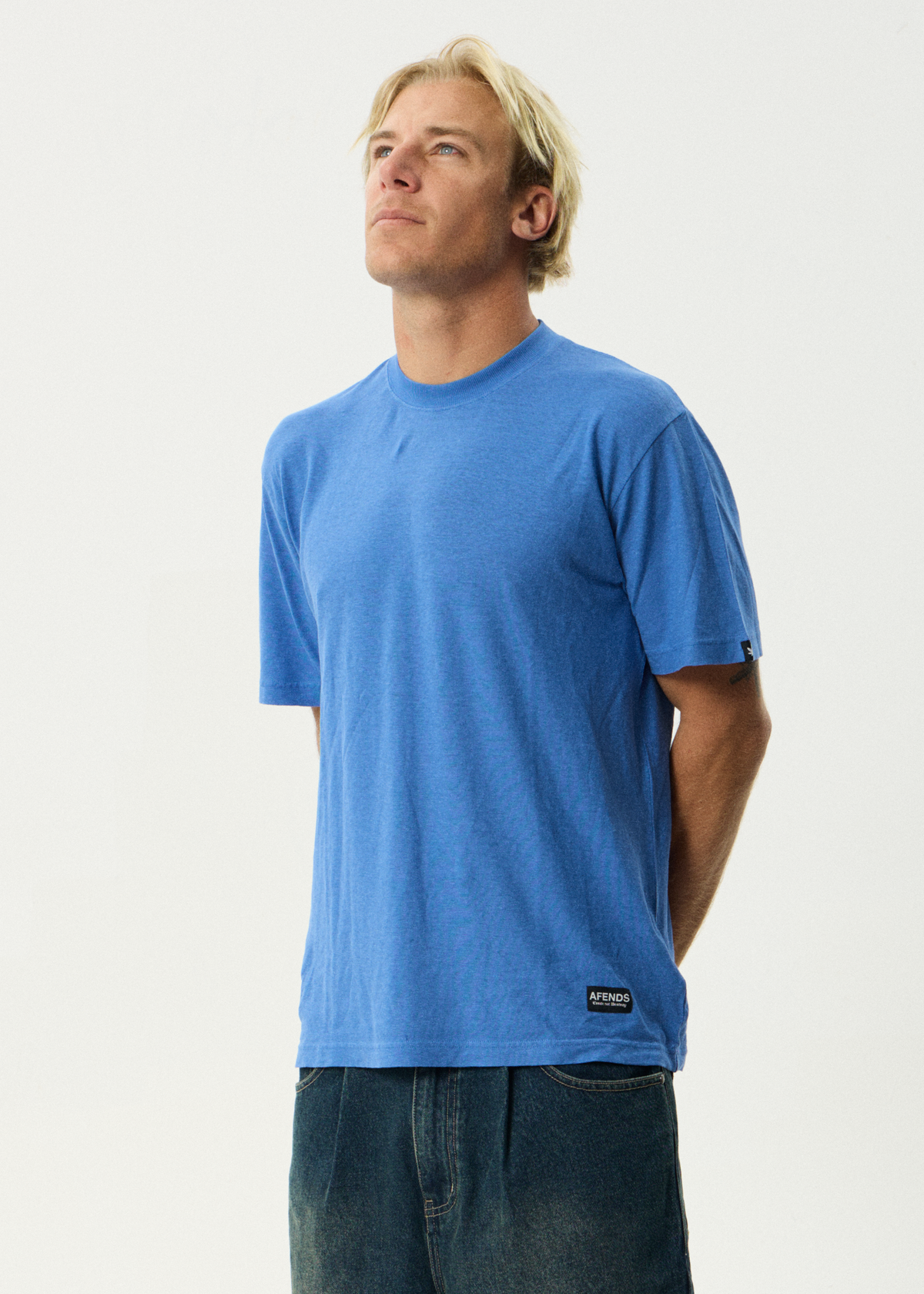 AFENDS Mens Classic - Retro Tee - Washed Marina
