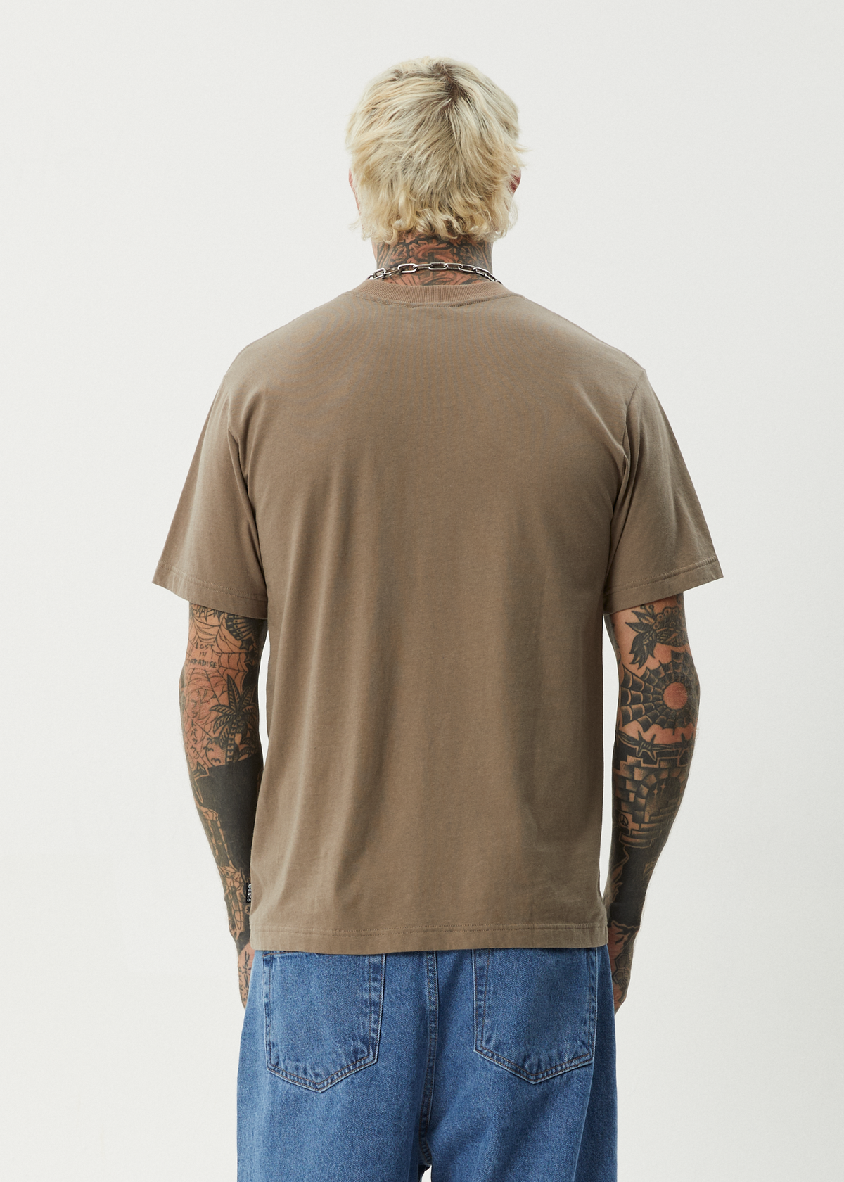 AFENDS Mens Thrown Out - Retro Tee - Fossil