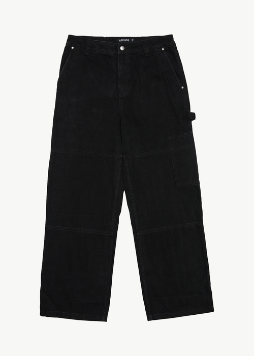 AFENDS Mens Richmond - Denim Workwear Jean - Washed Black