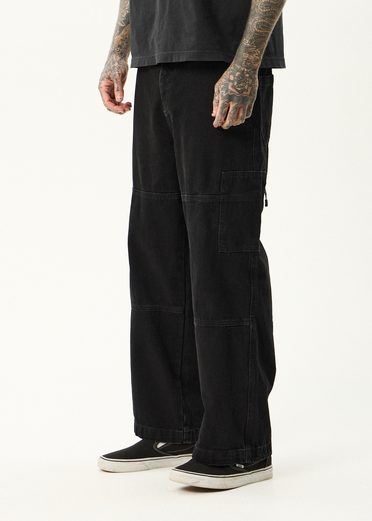 AFENDS Mens Richmond - Denim Workwear Jean - Washed Black