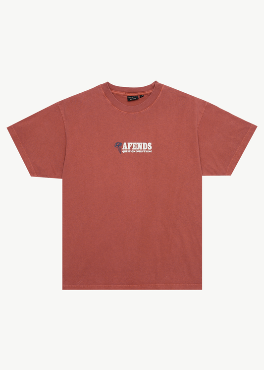 AFENDS Mens Nuts N Bolts - Heavyweight Boxy Tee - Terra
