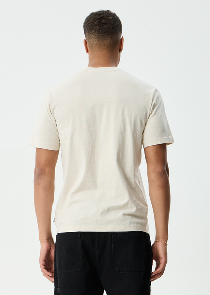AFENDS Mens Burnin - Retro Tee - Moonbeam