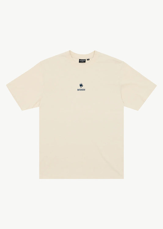 AFENDS Mens Burnin - Retro Tee - Moonbeam