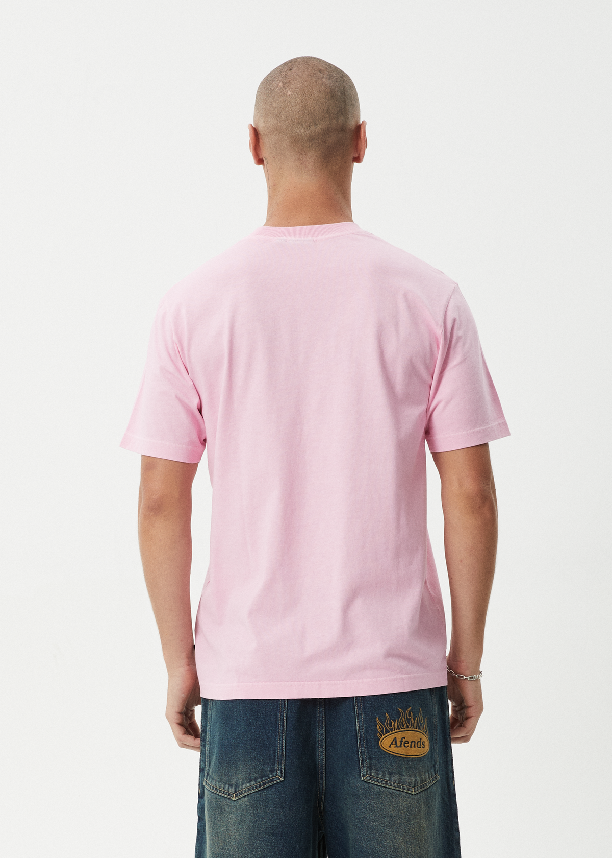 AFENDS Mens Burnin - Retro Tee - Vintage Pink